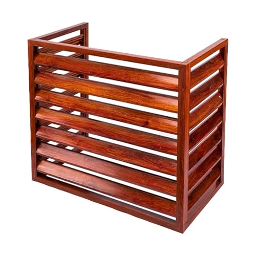 Unmjgybc Wärmepumpenabdeckung, Holzmaserung, keine Oberseite, 120 x 70 x 150 (5P), Aluminium-Klimaanlagenzaun, Aluminium-Klimaanlagen-Bildschirm, Outdoor-Kondensator-Schutzhülle von unmjgybc
