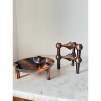 stoff Nagel S22 Modularer Kerzenständer Und Original Schüssel, Bronze, 1970Er Jahre Vintage Deutschland von unseenBerlin