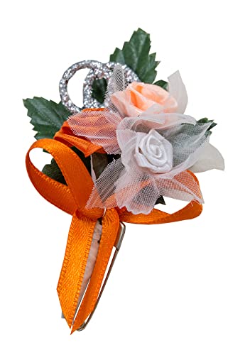 10 x Hochzeitsanstecker Gästeanstecker Anstecker Hochzeit AS0013 orange von Unser schönster Tag