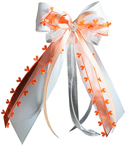 15 Antennenschleifen Autoschleifen Autoschmuck Heart Hochzeit erhältlich (weiß/orange/aprikot SCH0133) von unser schönster Tag