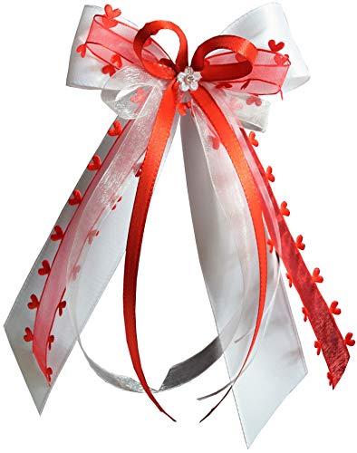 15 Antennenschleifen Autoschleifen Autoschmuck Heart Hochzeit erhältlich (weiß/rot SCH0136) von unser schönster Tag
