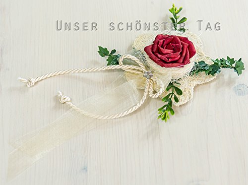 6 x Aufleger Tischdekoration bordeaux zur Hochzeit Taufe Tischdeko TD0064 (2) von Unser schönster Tag