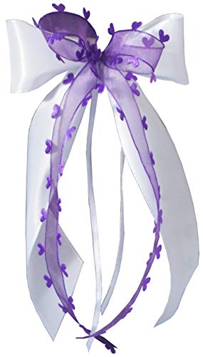 Antennenschleifen Autoschleife Autoschmuck Hochzeit SCH0050 weiß lila violett (10 Stück) von unser schönster Tag