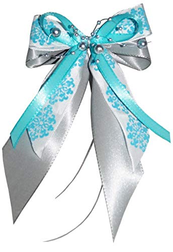 Unser schönster Tag Weihnachtsschleifen Schleifen Geschenke Weihnachten WS1962 im 10er Set - grau, türkis, Silber, weiß von Unser schönster Tag
