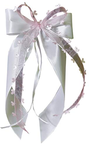 Unser schönster Tag 15 Antennenschleifen Hochzeit Herz SCH0060 weiß rosa von Unser schönster Tag