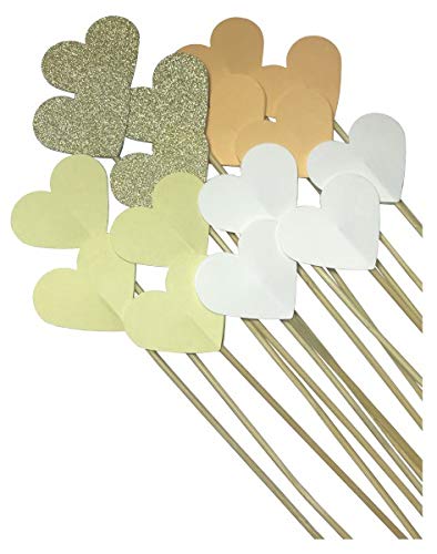 Unser schönster Tag 50 Steckherzen zur Hochzeit Dekoration SH001 - aprikot, vanille, Creme von Unser schönster Tag
