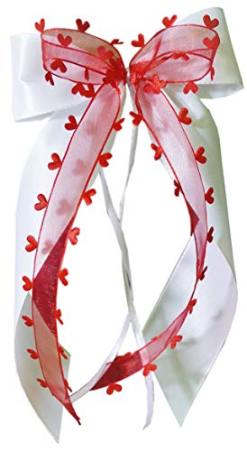 unser schönster Tag Antennenschleifen Autoschleifen Autoschmuck Hochzeit weiß rot SCH0059 (25 Stück) von Unser schönster Tag