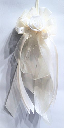 unser schönster Tag Kirchenschmuck Kirchbankschleife Stuhlschleife Hochzeit KS0015 Creme Champagner Ivory von Unser schönster Tag