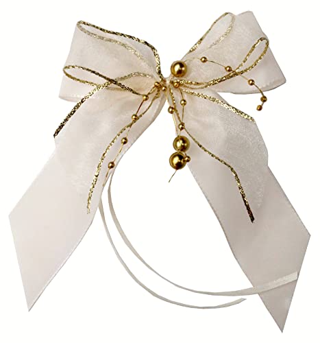 Unser schönster Tag Weihnachtsschleifen Schleifen Geschenke Weihnachten WS1903 im 10er Set - Creme, Gold von Unser schönster Tag
