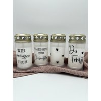 Grabkerze - Trauerkerze Du Fehlst Friedhofslicht Grablicht Herzen Allerheiligen Gedenklicht Trauerlicht Totensonntag von unserkreativhaus