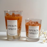 Aperol Spritz Kerze Im Glas - Duftkerze Cocktail Design Sommerkerze Geschenk Für Freundinnen Handgemachte von unusualcandle