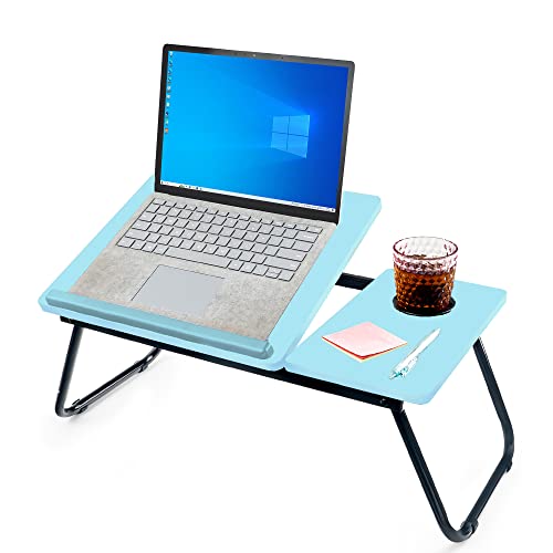 unycos - Klappbarer Laptoptisch - Multifunktionaler Betttisch, Ideal zum Essen, Arbeiten, Lesen, Schreiben oder Fernsehen - Arbeitstisch - Laptopständer, Rednerpult (Blau) von unycos