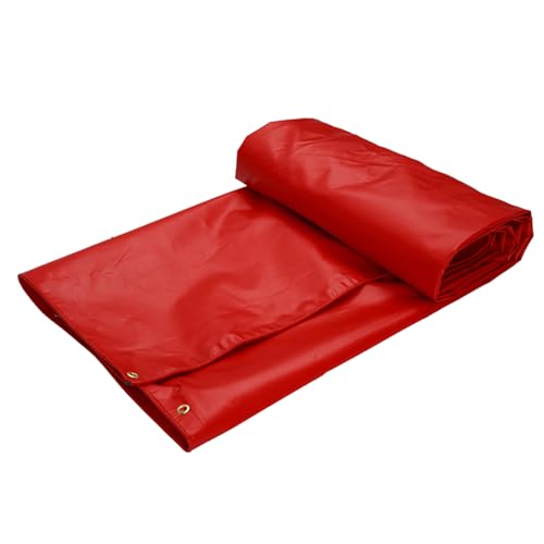 Abdeckplane Wasserdicht und reißfest Gewebeplane mit ösen Schutzplane Bootsplane Zeltunterlage für Camping und Outdoor Zelt Garten wasserdichte Plane mit Ösen (Rot 6x6m) von uofgcru