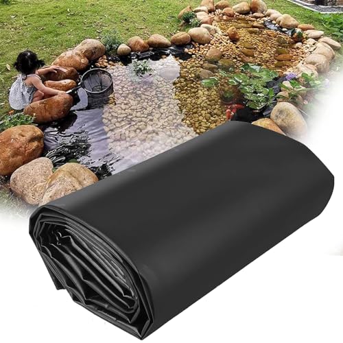 Teichfolie schwarz HDPE Teichfolien 2,0mm Stärke Fisch und Pflanzenfreundlich,UV- und witterungsbeständig wasserdichte Gartenteichfolie,Teichfolie für kleine Teiche Wassergärten Brunnen(2×15m) von uofgcru