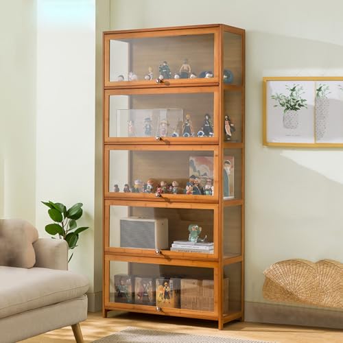Vitrinenschrank Bambus-Aufbewahrungsschrank, Vitrine mit AcryltüR, Curio-SchräNke, Flip-Schranktür-Design, ist staubdicht und leicht zu reinigen Sich für Schlafzimme Eckvitrine-Coffee(80×32×172cm) Vitrinenschrank Bambus-Aufbewahrungsschrank, Vitrine mit AcryltüR, Curio-SchräNke, Flip-Schranktür-Design, ist staubdicht und leicht zu reinigen Sich für Schlafzimme Eckvitrine-Coffee(80×32×172cm) von uofgcru