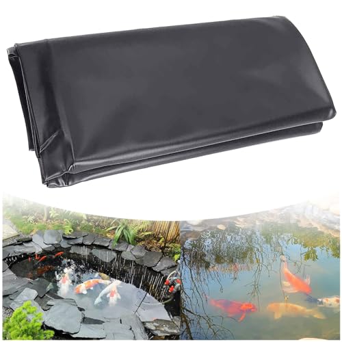 uofgcru Teichfolie, Schwarz HDPE Teichfolien Schwerlast, 0.2mm Stärke Dichtungsfolie Teichmembran Gartenteich Teichplane für Fischteiche, Brunnen, Wassergarten und Wasserfall(4×6m) von uofgcru