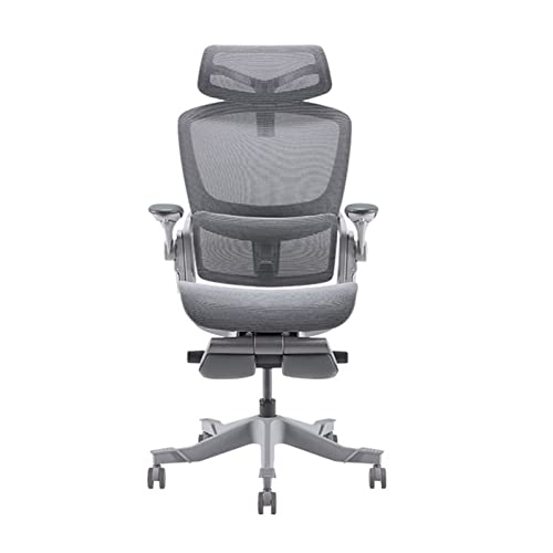 Bequemer Schreibtischstuhl Ergonomischer Bürostuhl Verstellbarer Lendenstuhlstuhl einstellbare Kopfstütze und Flip Arms Drehstuhl mit Fußstütze Schreibtischstühle fürs Homeoffice von uotmui