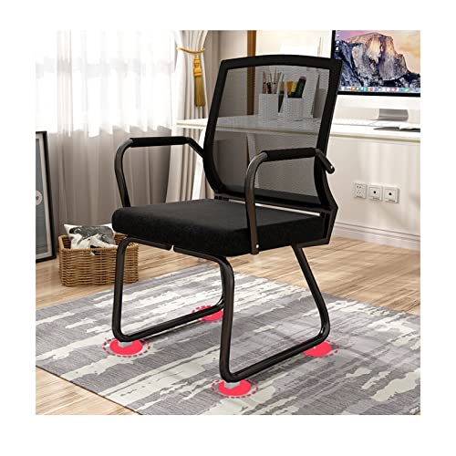 Bequemer Schreibtischstuhl Ergonomisches Mesh Schlafzimmer Bürostuhl mittlerer Schreibtisch Stuhl Schwarz Hotelstuhl mit Armlehnen und Schlittenbasiskomfortstuhl Schreibtischstühle fürs Homeoffice von uotmui