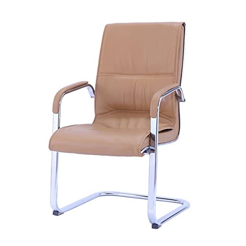 Bequemer Schreibtischstuhl Home Classic Leder Office Desk Hotel mit Metallrahmen, ergonomischem Schreibtischstuhl und Armen mit hohem Rücken Schreibtischstühle fürs Homeoffice(Brown) von uotmui