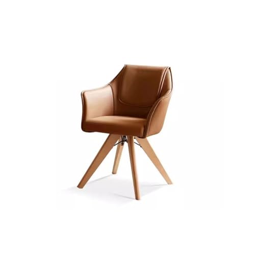 Bequemer Schreibtischstuhl Moderner Esstisch mit Holzbeinen, Heimbürostuhl mit Armlehnen, gepolsterter Schminkstuhl mit niedriger Rückenlehne, Maße: 23 Zoll Schreibtischstühle fürs Homeoffice(B) von uotmui