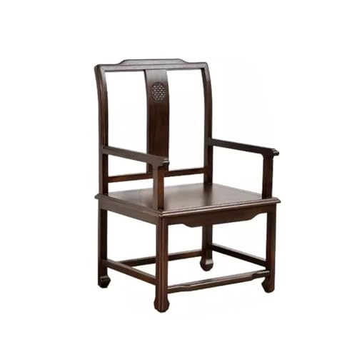 uotmui Bequemer Schreibtischstuhl Chinesischer Retro-Buchstuhl aus massivem Holz, Zen-Teestuhl, Holzarmlehnenstuhl, Büro- und Konferenzstuhl Schreibtischstühle fürs Homeoffice von uotmui