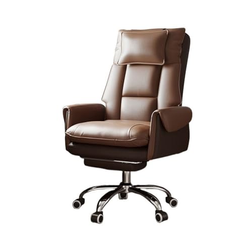 uotmui Bequemer Schreibtischstuhl Freizeit Sofa Stuhl Bequem Sitzende Büro Stuhl PU Leder Drehstuhl Haushalt Liege Computer Stuhl Schreibtischstühle fürs Homeoffice(C) von uotmui