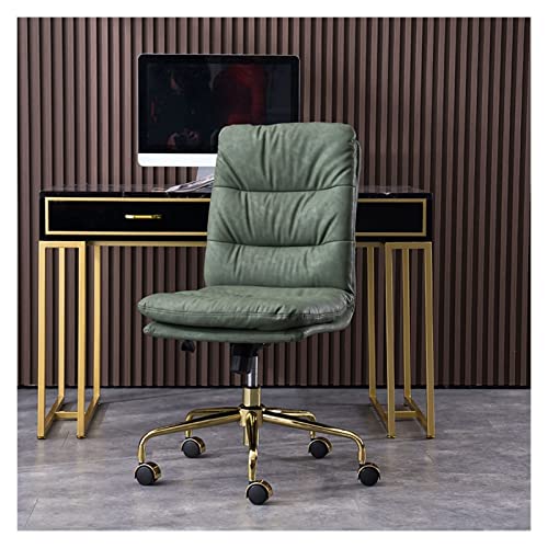 uotmui Bequemer Schreibtischstuhl PC -Schreibtischstuhl ohne Armlehnen, Verstellbarer Drehschreiberstuhl Lederschlauch -Schwenk -Bürostuhl mit Metallbasis Schreibtischstühle fürs Homeoffice(G) von uotmui