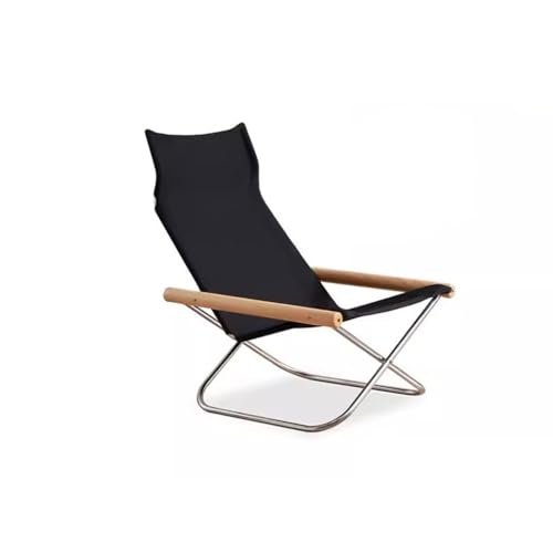 uotmui Bequemer Schreibtischstuhl Tragbarer Klappstuhl, lässiger Campingstuhl, Liegestuhl for Wohnzimmer und Schlafzimmer, Farbe: Beige und Schwarz Schreibtischstühle fürs Homeoffice(B) von uotmui