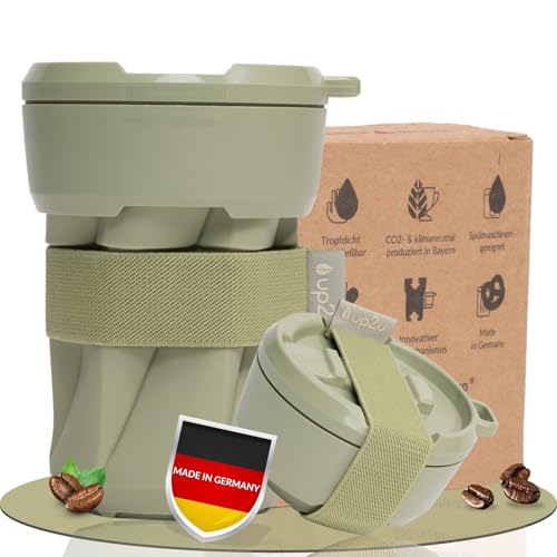 MuC My useful Cup® – Faltbarer Coffee-to-go Becher versch. Farben | klimaneutral | Made in Germany | Reisebecher | Mehrwegbecher für unterwegs | 100% recycelbar | 100% BPA-frei | Kaffeebecher 350ml… von up2u