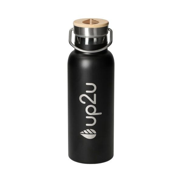 up2u Edelstahlflasche "MuC Bottle" | Thermosflasche mit Bambus | 500 ml von up2u
