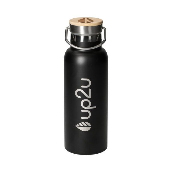 up2u Edelstahlflasche "MuC Bottle" | Thermosflasche mit Bambus | 500 ml von up2u