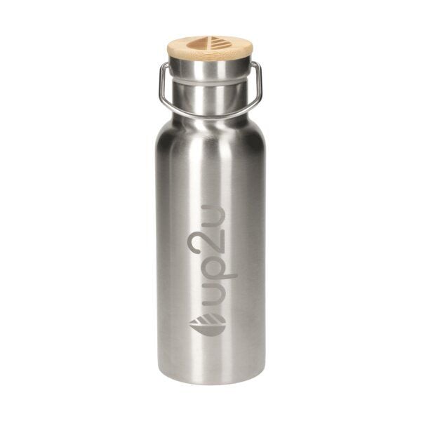 up2u Edelstahlflasche "MuC Bottle" | Thermosflasche mit Bambus | 500 ml von up2u