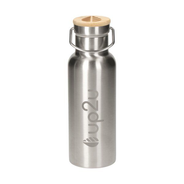 up2u Edelstahlflasche "MuC Bottle" | Thermosflasche mit Bambus | 500 ml von up2u