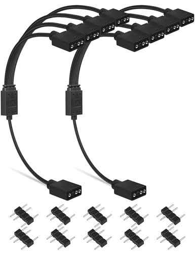 upHere Gaming 1-zu-4 ARGB Splitter-Kabel,ARGB-Kabel,5V 3-poliges adressierbares RGB Verlängerungskabel,ARGB LED-Sync-Kabel für Computergehäuse,CPU-Kühler und 5V RGB Lüfter,PC Kabel RGB(2er-Pack) upHere Gaming 1-zu-4 ARGB Splitter-Kabel,ARGB-Kabel,5V 3-poliges adressierbares RGB Verlängerungskabel,ARGB LED-Sync-Kabel für Computergehäuse,CPU-Kühler und 5V RGB Lüfter,PC Kabel RGB(2er-Pack) von upHere gaming