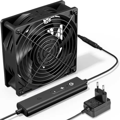 upHere AC 220V 120mm Lüfter,Dual Kugellager mit 5 Einstellbare,120 x 38mm PC Ventilator,DC 12V Kühlung Lüfter für PC Laptop,Geschwindigkeiten mit AC Geschwindigkeit Kontrolle,D1K1 von upHere