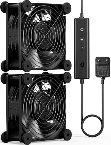 upHere AC 220V Dual 120mm Lüfter,Dual Kugellager mit 5 Einstellbare,120 x 38mm PC Ventilator,DC 12V Kühlung Lüfter für PC Laptop,Geschwindigkeiten mit AC Geschwindigkeit Kontrolle,D1K2 von upHere