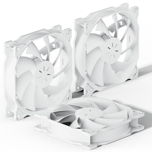 uphere 120mm White Case Fan Long Life for PC Computer Case Cooling 3-Pack(12WT3-3) von upHere