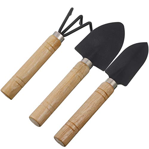 upain Mini-Gartengeräte-Set, 3-teilig, Gartenhand-Kits, Schaufel, Rechen, Spaten für kleine Blumenpflanzen von upain