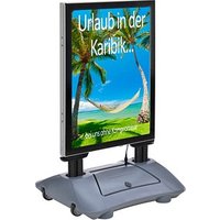 update displays Kundenstopper WindPro LED silber DIN A1 2 Fächer von update displays