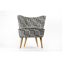Komplett Restaurierter Black & White Cocktailstuhl Aus Den 1970Er Jahren von updatechair