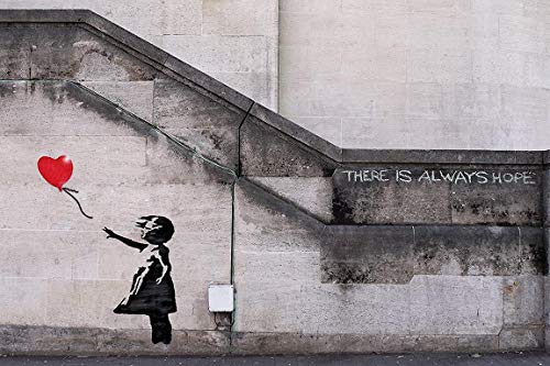 Banksy Girl with rot Balloon There is Always Hope Graffiti Poster Plakat Maßnahmen 59cm von 42cm von Poster Revolution