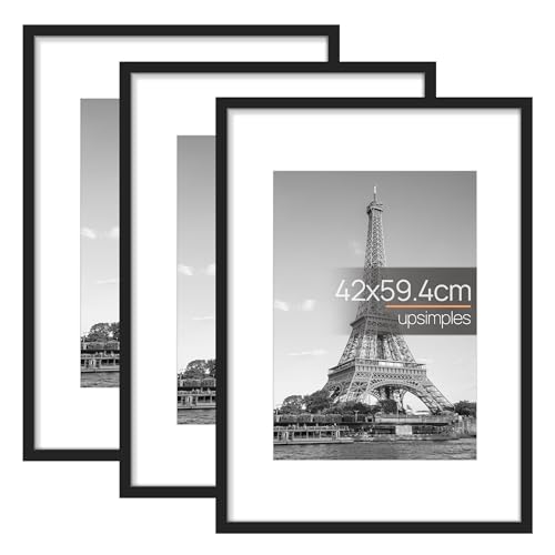 upsimples 3 Pack Bilderrahmen A2, Rahmen A2 Schwarz, Picture Frame 42 x 59,4 cm von upsimples