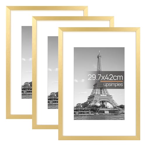 upsimples 3 Pack Bilderrahmen A3, Rahmen A3 Gold, Picture Frame 29,7x42 cm von upsimples