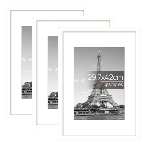 upsimples 3 Pack Bilderrahmen A3, Rahmen A3 Weiß, Picture Frame 29,7x42 cm von upsimples