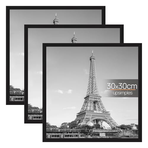 upsimples 3er Pack 30x30 Bilderrahmen 30x30 Bilderrahmen Schwarz für Fotogalerie - Einschiebestreifen, horizontale oder vertikale Wandmontage upsimples 3er Pack 30x30 Bilderrahmen 30x30 Bilderrahmen Schwarz für Fotogalerie - Einschiebestreifen, horizontale oder vertikale Wandmontage von upsimples