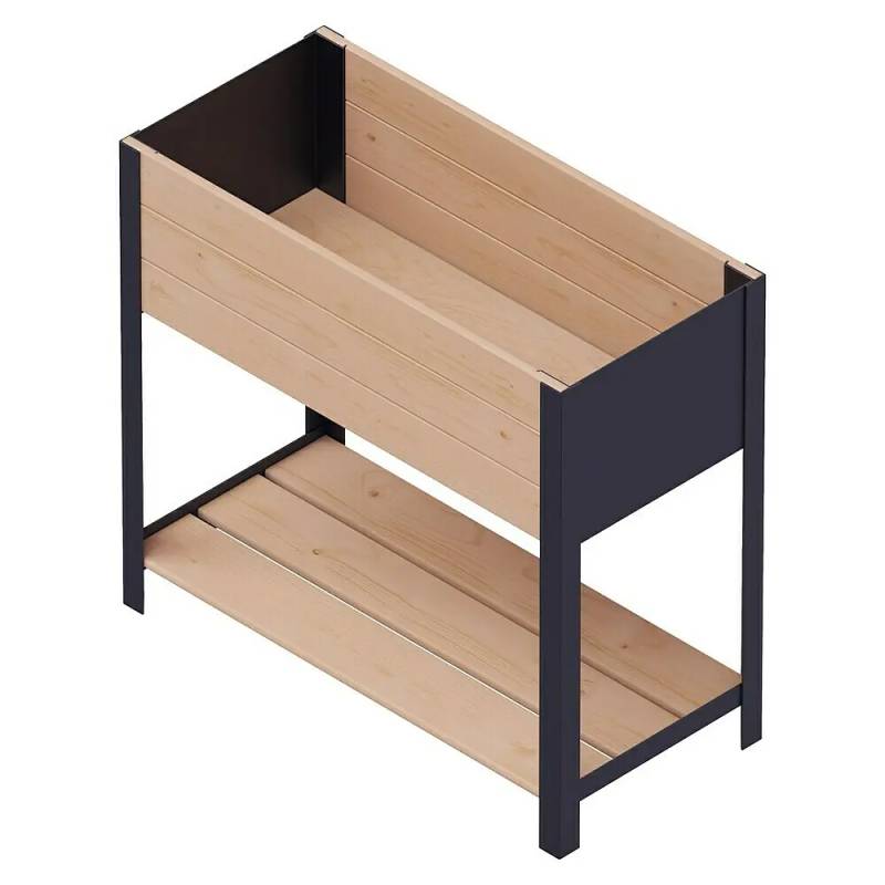 Upyard Hochbeet Pflanzkasten Gartenbeet Modernbox 78x36x72 Cm Braun Schwarz B-Ware von upyard