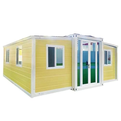 Erweiterbare Containerhäuser – 6 m und 12,2 m faltbare kleine Häuser – 2/3/4 Schlafzimmer mit moderner Küche und Bad – Stahlrahmen Mobilheime für Hinterhof oder netzunabhängiges Wohnen von uqlpxz