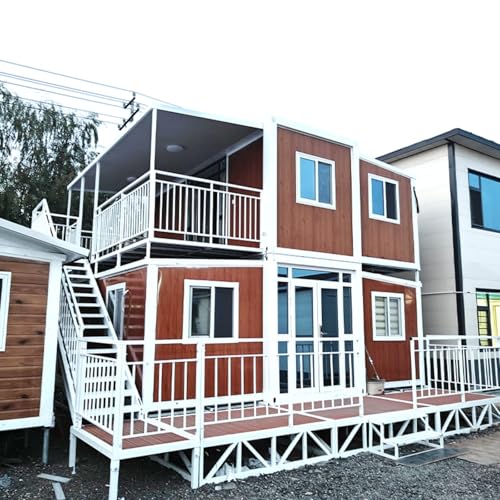 Luxuriöses Doppelstöckiges flaches Pack-Container-Haus – vorgefertigtes 2-stöckiges kleines Haus mit Küche, Bad und mehreren Schlafzimmern, einfach zu installieren von uqlpxz
