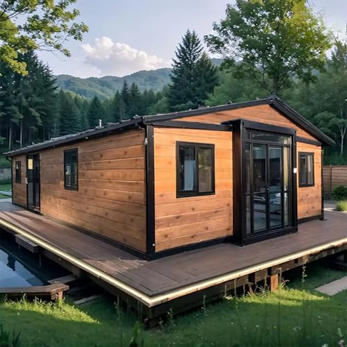 Modulares vorgefertigtes kleines Haus mit 2 bis 4 Schlafzimmern, erweiterbares Containerhaus für Wohn- oder Gewerbewohnungen Modulares vorgefertigtes kleines Haus mit 2 bis 4 Schlafzimmern, erweiterbares Containerhaus für Wohn- oder Gewerbewohnungen von uqlpxz
