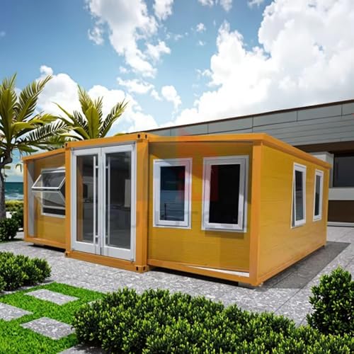 Tragbares, erweiterbares Containerhaus mit kompletten Sanitär- und isolierten Wänden, perfektes kleines Zuhause und kleine Häuser zum Leben für Erwachsene für netzunabhängiges Wohnen, Camping oder von uqlpxz